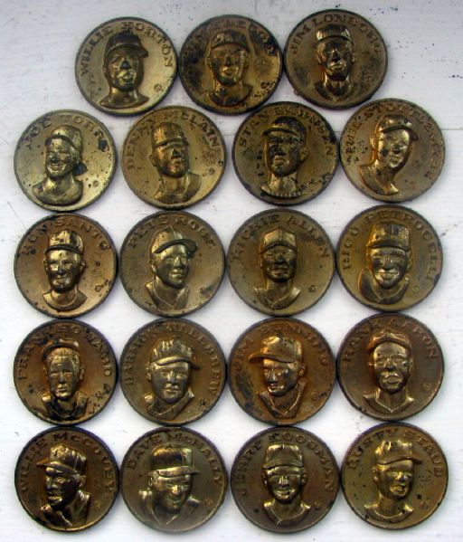 VINTAGE 1969 BASEBALL CENTENNIAL PLAYER COINS- 19 DIFFERENT