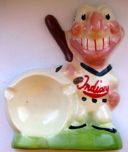 VINTAGE 50's CLEVELAND INDIANS CHIEF WAHOO MASCOT ASH TRAY
