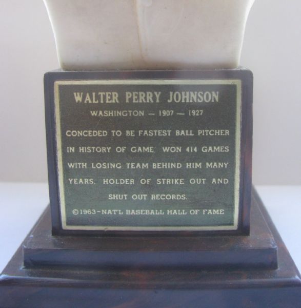 1963 WALTER JOHNSON  HALL OF FAME BUST