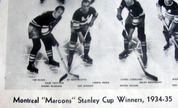 1934-35 MONTREAL MAROONS STANLEY CUP CHAMPIONS PREMIUM PHOTO