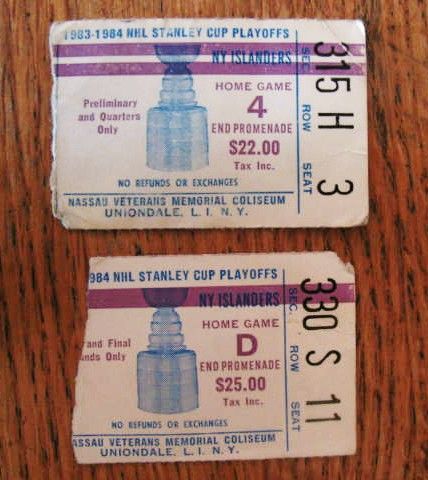  (2)1983-84 NY ISLANDERS STANLEY CUP PLAYOFFS TICKET STUBS  