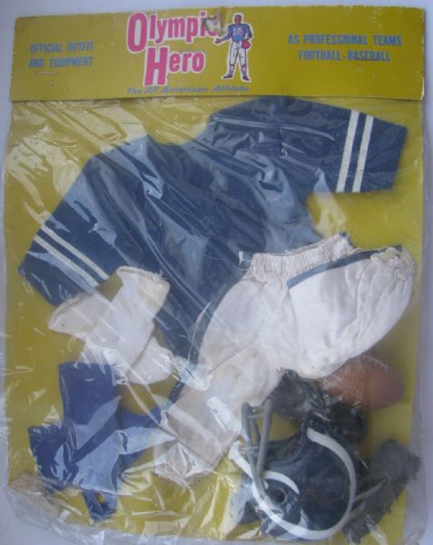 60's LOS ANGELES RAMS JOHNNY HERO OUTFIT- SEALED ON CARD