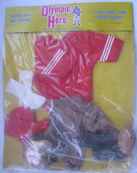 60's SAN FRANCISCO FORTY-NINERS  JOHNNY HERO OUTFIT- SEALED ON CARD