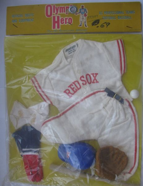 60's BOSTON RED SOX JOHNNY HERO OUTFIT- SEALED ON CARD