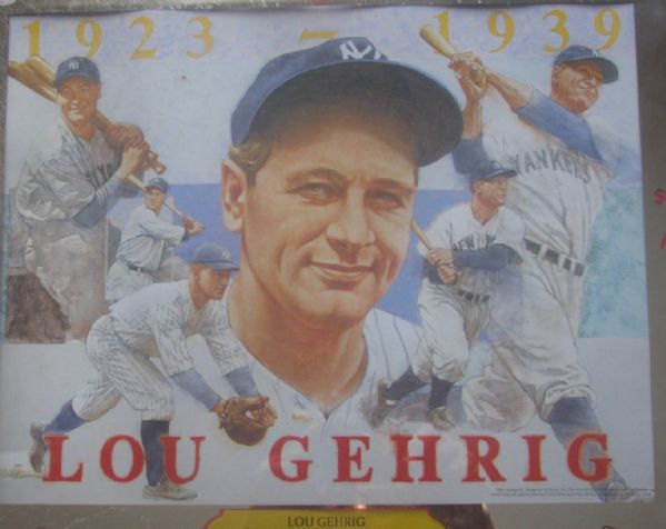 LOU GEHRIG NEW YORK YANKEES SEAGRAM'S MIRROR