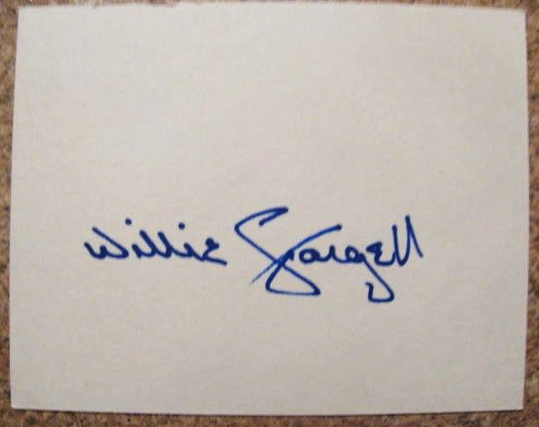 WILLIE STARGELL SIGNED CARD w/JSA
