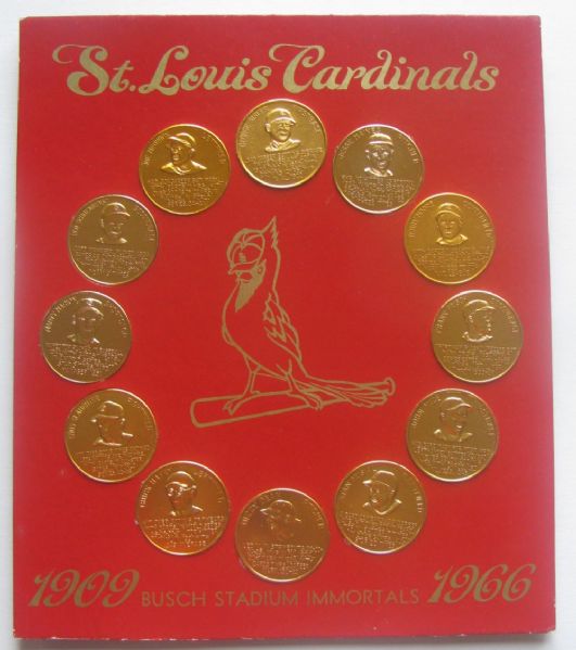 1966 ST. LOUIS CARDINALS IMMORTALS COIN DISPLAY 