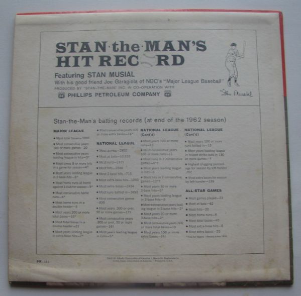 1963 STAN MUSIAL RECORD ALBUM