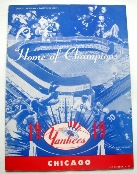 1949 NEW YORK YANKEES VS CHICAGO HORNETS PROGRAM - LAST YEAR AAFC