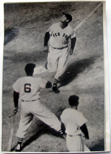 1956 TED WILLIAMS WIRE PHOTO - 400th HOME RUN