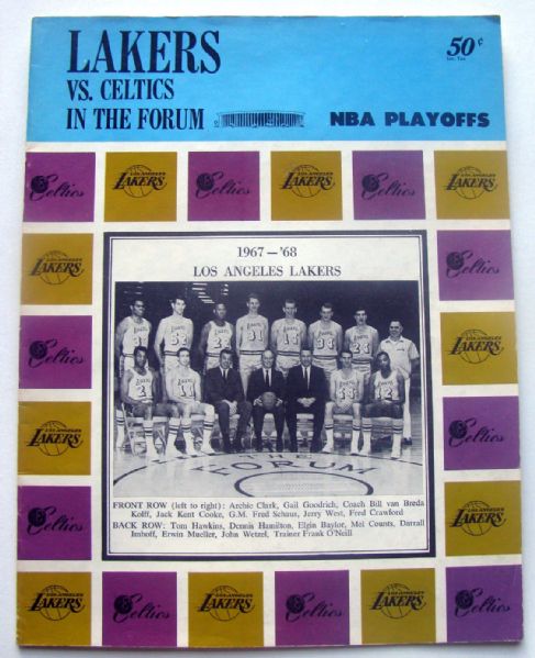 1967-68 NBA FINALS PLAY-OFF PROGRAM - CELTICS VS LAKERS