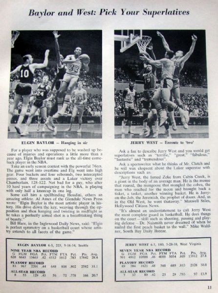 1967-68 NBA FINALS PLAY-OFF PROGRAM - CELTICS VS LAKERS