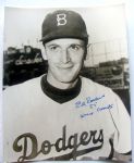 ED ROEBUCK "BROOKLYN DODGERS" SIGNED PHOTO w/JSA - 1955 WORLD CHAMPS 