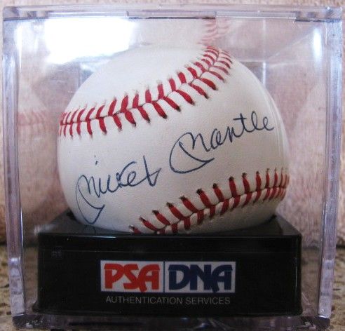 MICKEY MANTLE PSA NM-MT 8 SIGNED BASEBALL IN SEALED CASE 