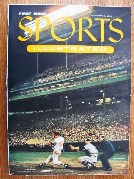 1954 1st ISSUE OF SPORTS ILLUSTRATED w/BASEBALL CARDS