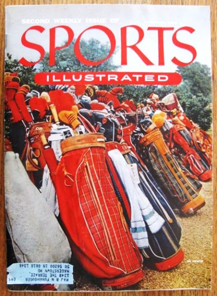AUGUST 23, 1954 SPORTS ILLUSTRATED - 2ND ISSUE w/ N.Y. YANKEES BASEBALL CARDS