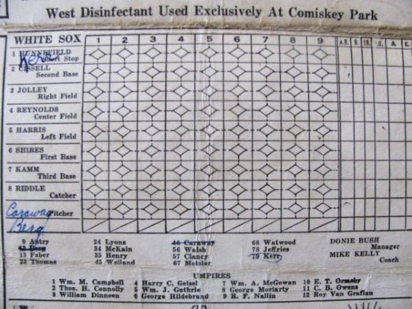 1930 WHITE SOX vs YANKEES BASEBALL PROGRAM w/ RUTH & GEHRIG