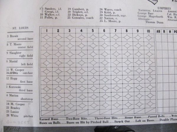 1942 WORLD SERIES GAME ORIGINAL PROGRAM NY YANKEES VS. ST. LOUIS CARDINALS