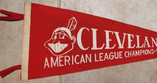 1954 CLEVELAND INDIANS WORLD SERIES PENNANT