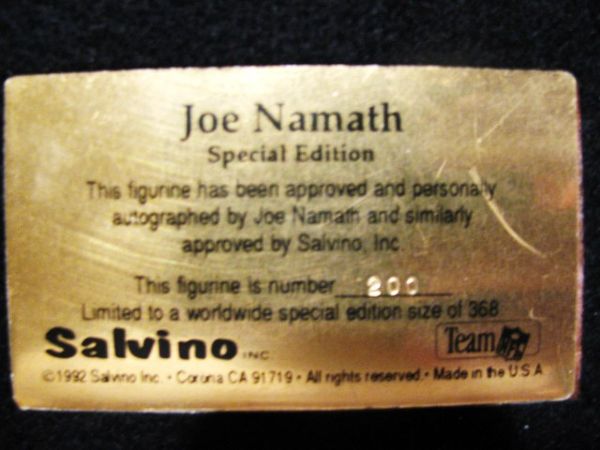 JOE NAMATH SIGNED NY JETS LIMITED EDITION SUPERBOWL SALVINO FIGURINE 