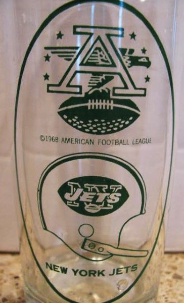 1968 NEW YORK JETS AFL GLASS