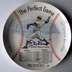 1956 DON LARSEN SIGNED  "PERFECT GAME" PLATE w/SGC COA
