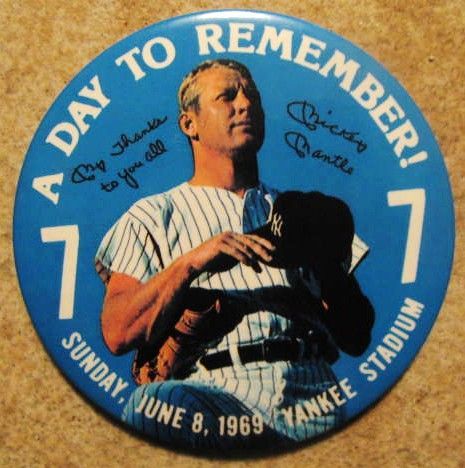 MICKEY MANTLE A DAY TO REMEMBER PIN