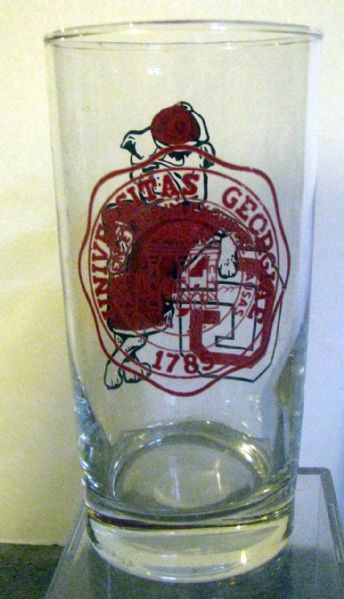 VINTAGE GEORGIA BULLDOGS MASCOT GLASS