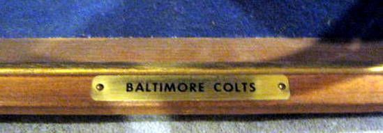 VINTAGE BALTIMORE COLTS RIDDELL HELMET PLAQUE