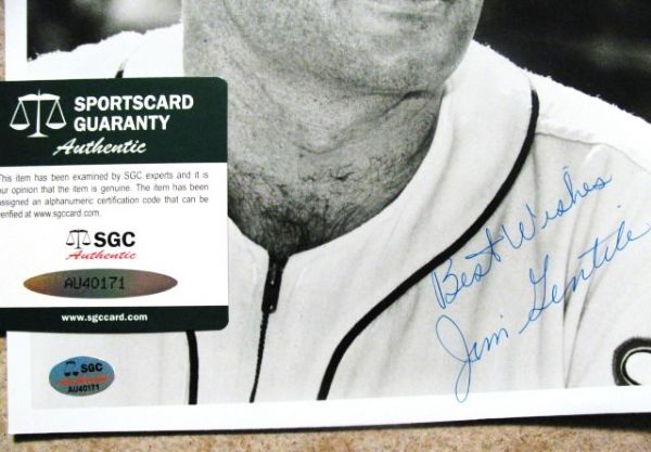 JIM GENTILE SIGNED PHOTO w/SGC COA