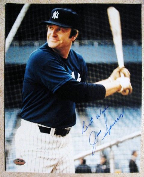 NY YANKEE JIM SPENCER SIGNED PHOTO w/SGC COA