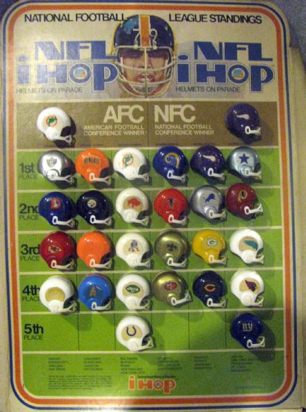 VINTAGE 1973 NFL MINI HELMET STANDING STORE DISPLAY