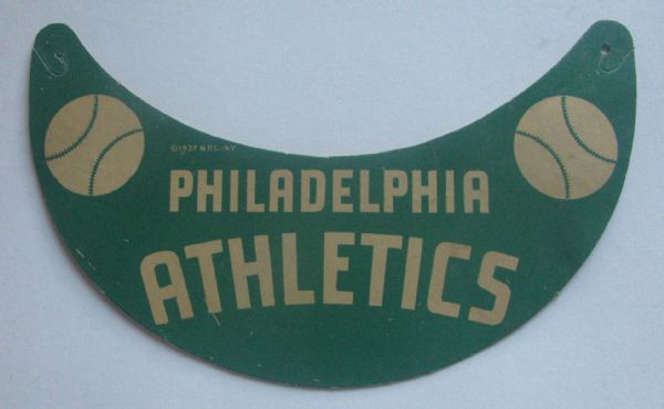 VINTAGE 1937 PHILADELPHIA ATHLETICS SOUVENIR VISOR