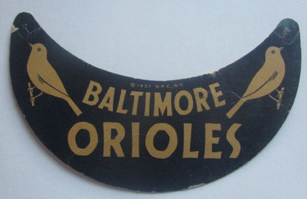 VINTAGE 1937 BALTIMORE ORIOLES SOUVENIR VISOR