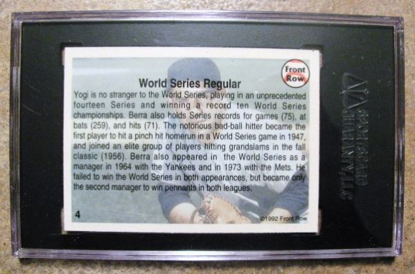 YOGI BERRA SIGNED BASEBALL CARD  - SGC SLABBED & AUTHENTICATED