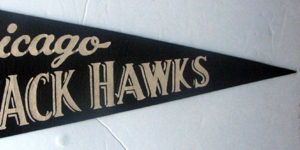 VINTAGE 1969 CHICAGO BLACK HAWKS PENNANT