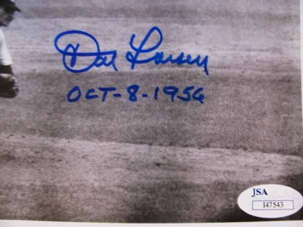 DON LARSEN SIGNED PERFECT GAME PHOTO w/ JSA COA