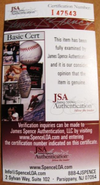 DON LARSEN SIGNED PERFECT GAME PHOTO w/ JSA COA