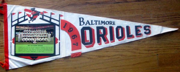 1967 BALTIMORE ORIOLES PHOTO PENNANT