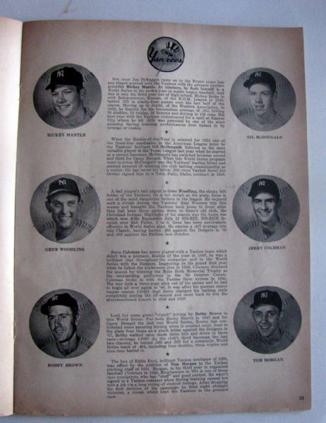 1951 WORLD SERIES PROGRAM - YANKEES VS GIANTS -GAME 6