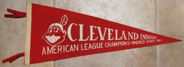 1954 CLEVELAND INDIANS WORLD SERIES PENNANT