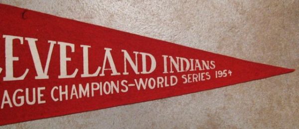 1954 CLEVELAND INDIANS WORLD SERIES PENNANT