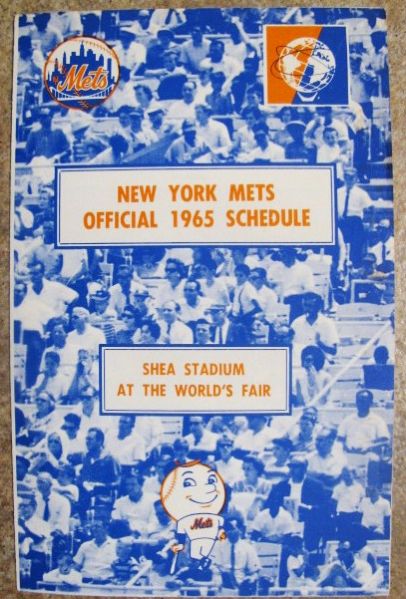 1965 NY METS OFFICIAL BASEBALL SCHEDULE