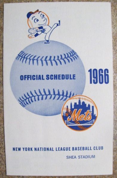 1966 NY METS OFFICIAL BASEBALL SCHEDULE