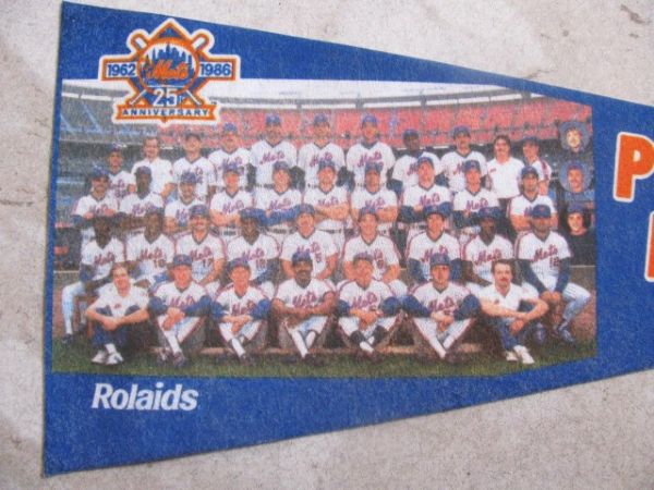 1986 NY METS ANNIVERSARY PENNANT - ROLAIDS