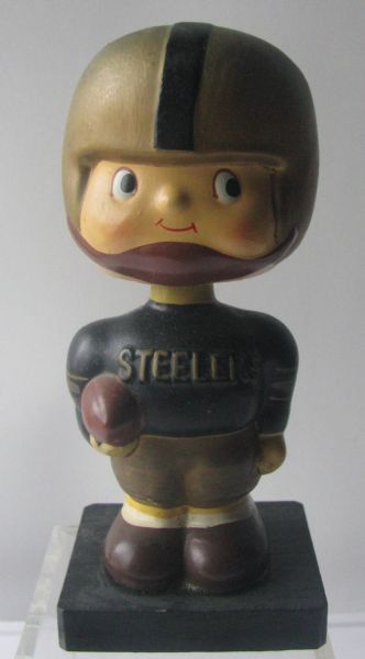 60's PITTSBURGH STEELERS WOOD BASE BOBBING HEAD