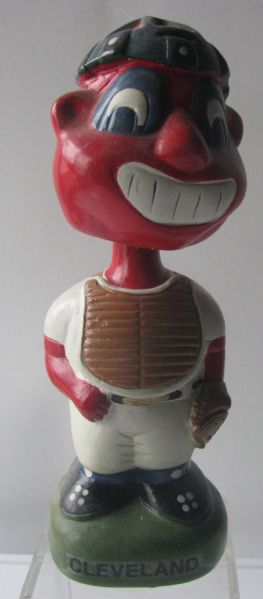 80's/90's CLEVELAND INDIANS CHIEF WAHOO BOBBING HEAD AS CATCHER