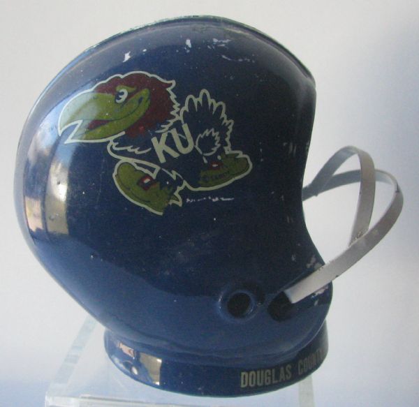 VINTAGE KANSAS UNIVERSITY JAYHAWKS HELMET BANK