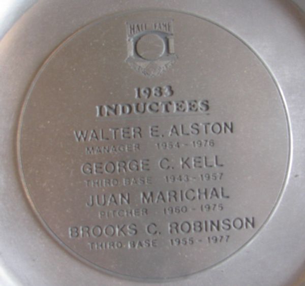 1983 NATIONAL BASEBALL HALL OF FAME INDUCTEES PLATE