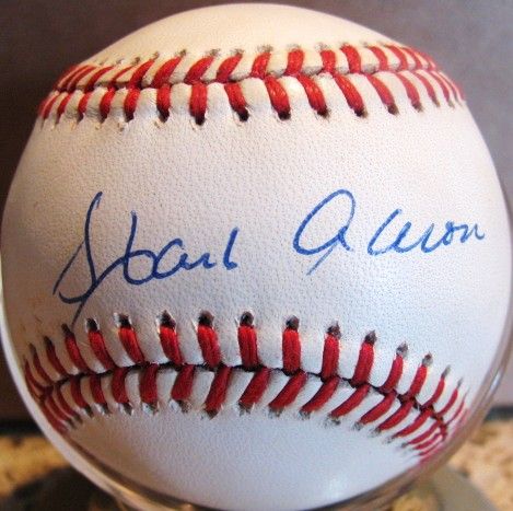 HANK AARON SIGNED BASEBALL w/PSA COA